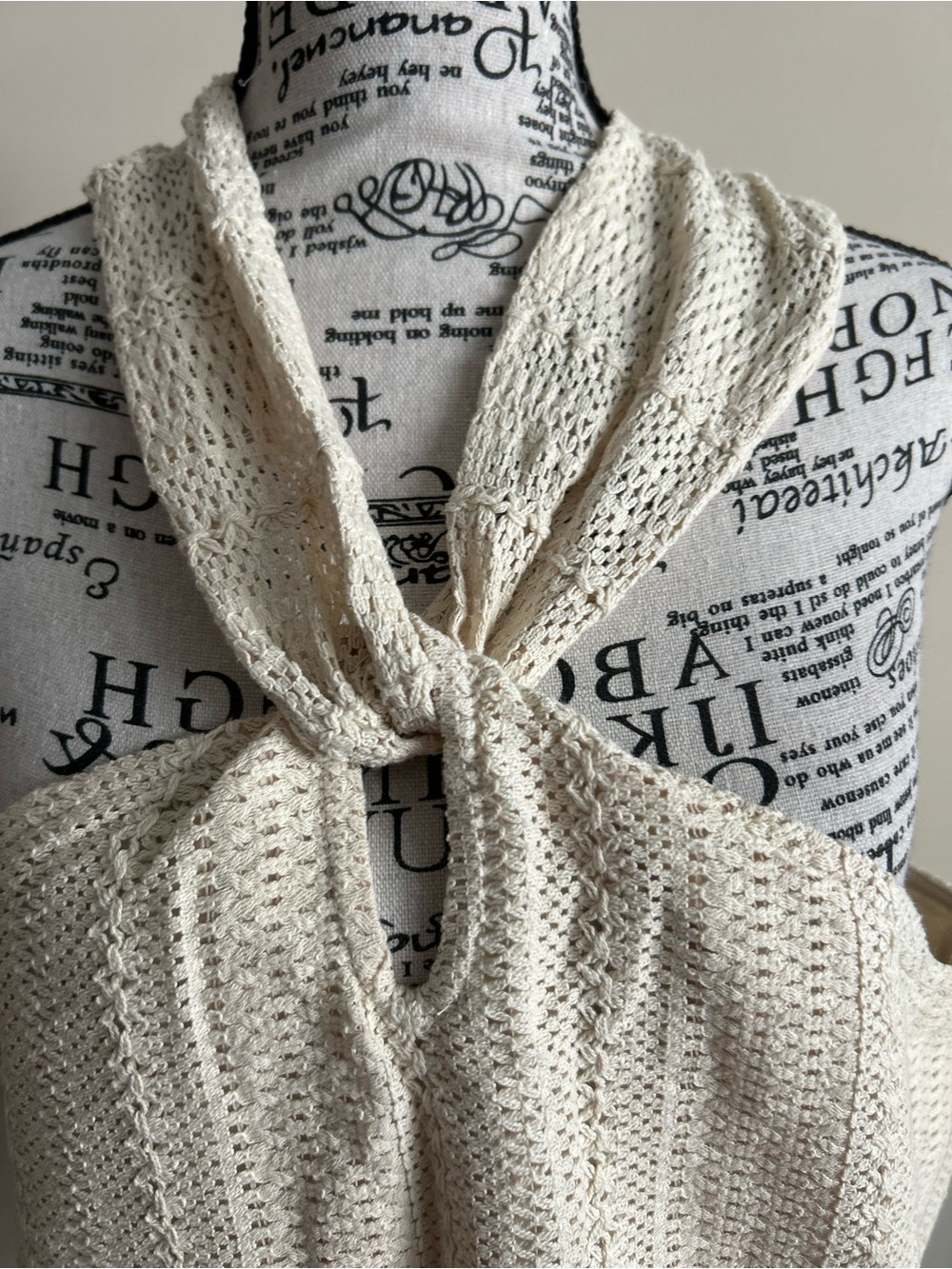 LOFT Cream Textured Knit Tank - Picture 3 of 5